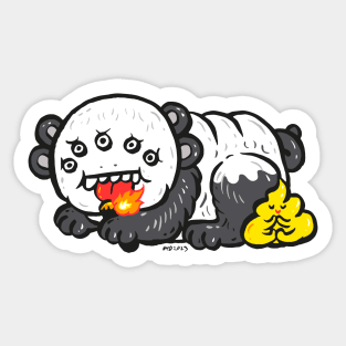 Black baby 5 eyes 4 ears monster Sticker